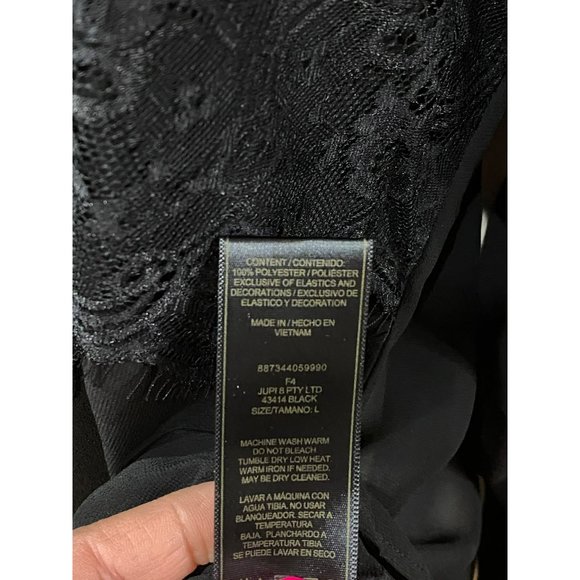 NWT Kardashian Kollection Lace Overlay Sheer Blouse Size Large - Picture 7 of 11